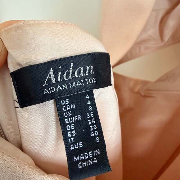 Aidan Mattox Blush Pink Halter Cutout Crepe Gown - Picture 7 of 8